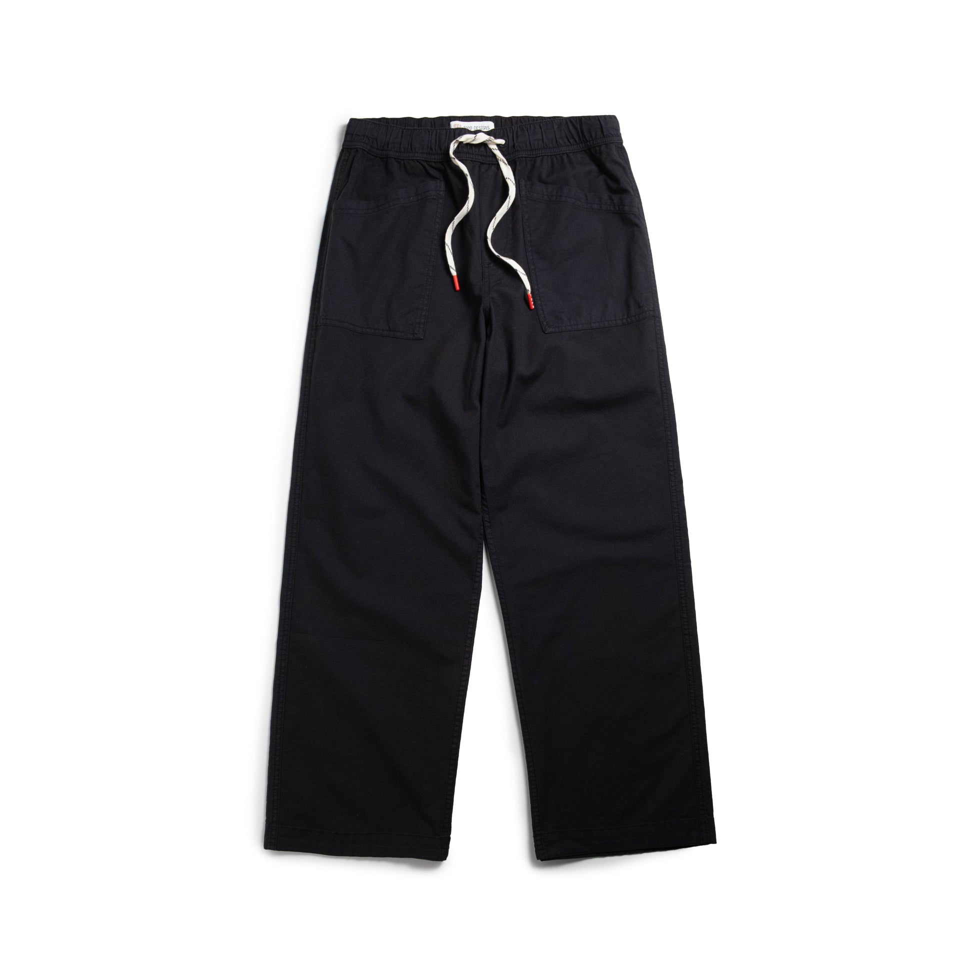 White background flat lay front image of Topo Designs Desert Wide Leg Pants - Women's in "Black"