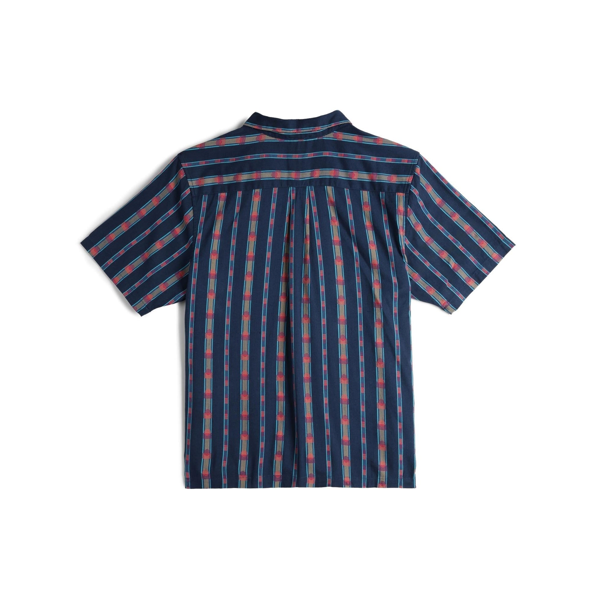 Back View of Topo Designs Daytripper Short Sleeve - Men's in "Sunset Stripe Midnight"