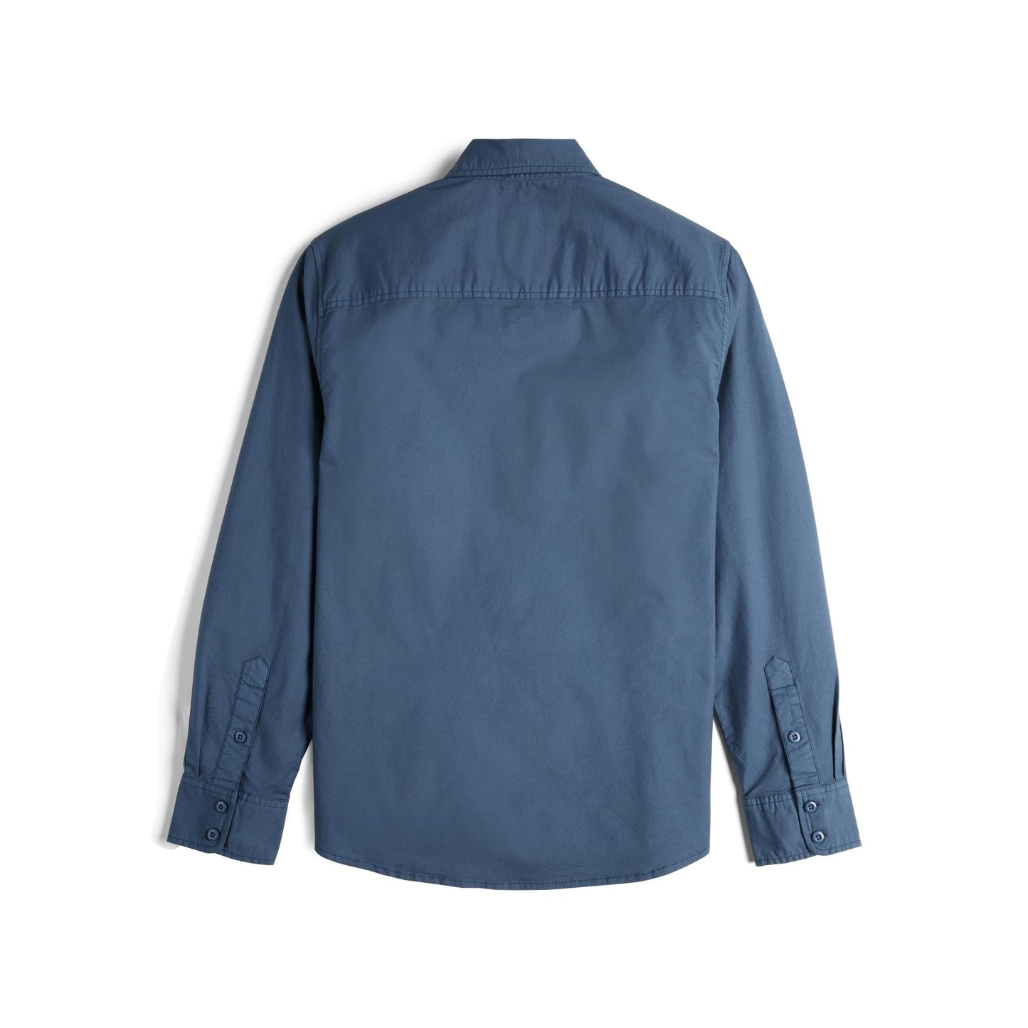 Back View of Topo Designs Dirt Desert Shirt - Men's in "Stone Blue"