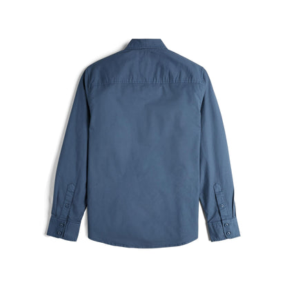 Back View of Topo Designs Dirt Desert Shirt - Men's in "Stone Blue"