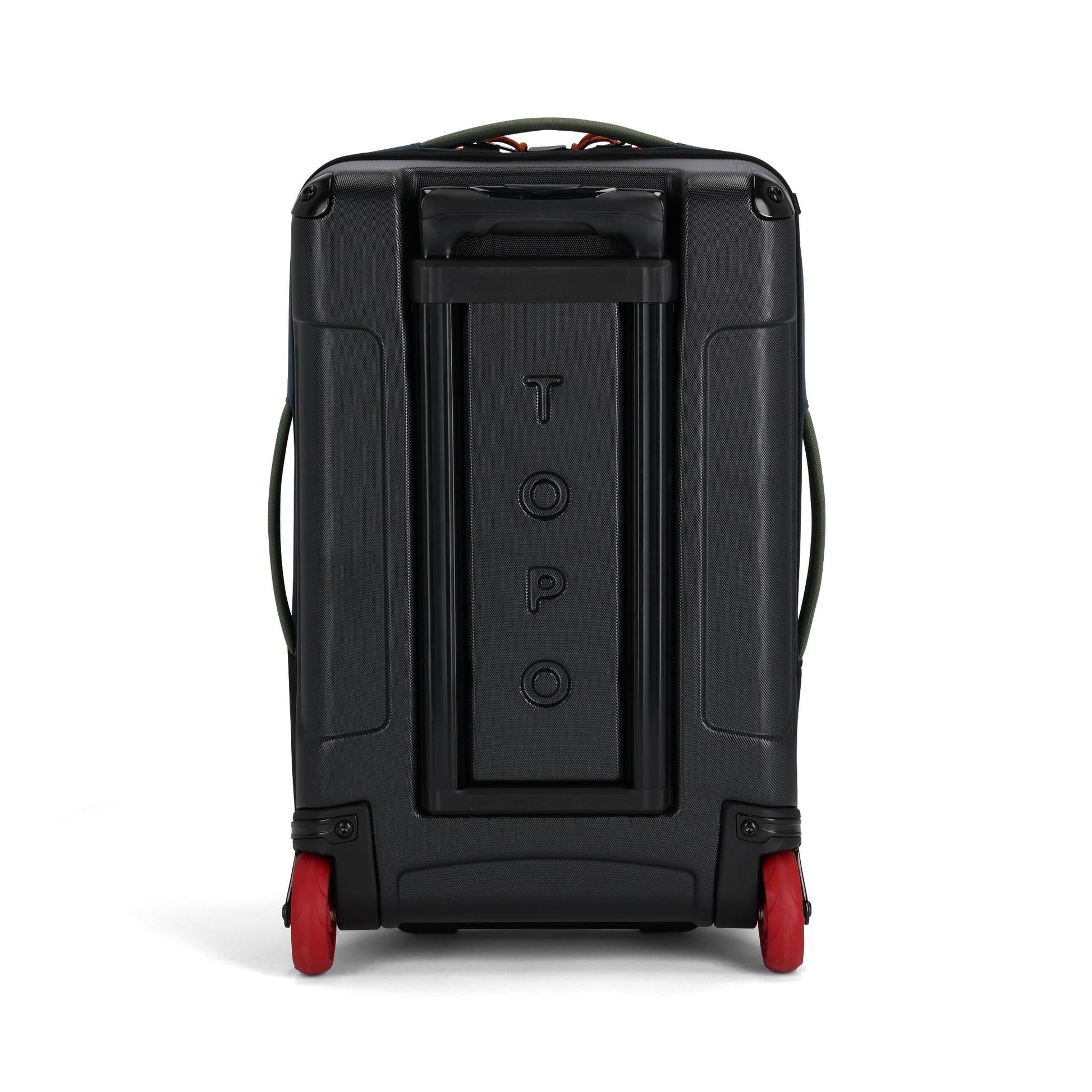 Back View of Topo Designs Global Travel Bag Roller in "Olive / Dark Khaki"