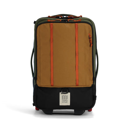 Front View of Topo Designs Global Travel Bag Roller in "Olive / Dark Khaki"