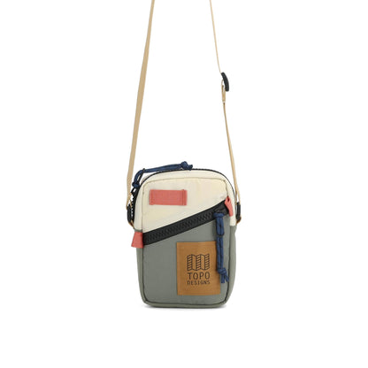 Front View of Topo Designs Mini Shoulder Bag in "Bone White / Beetle"