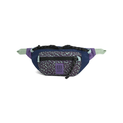 Front View of Topo Designs Mountain Waist Pack in "Loganberry / Crackle"