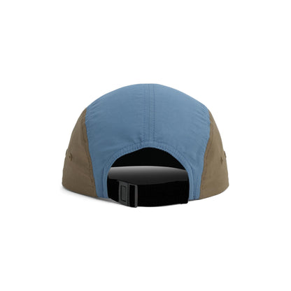 Back View of Topo Designs Nylon Camp Hat in "Stone Blue Block"