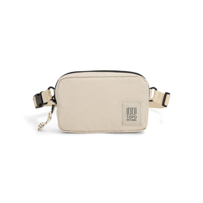 Front View of Topo Designs Ripstop Belt Bag in "Bone White"