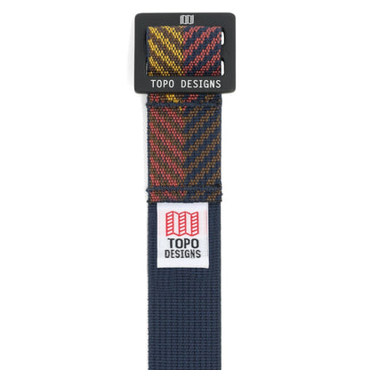 Back of Topo Designs Slim Web Belt in "Desert Palm"