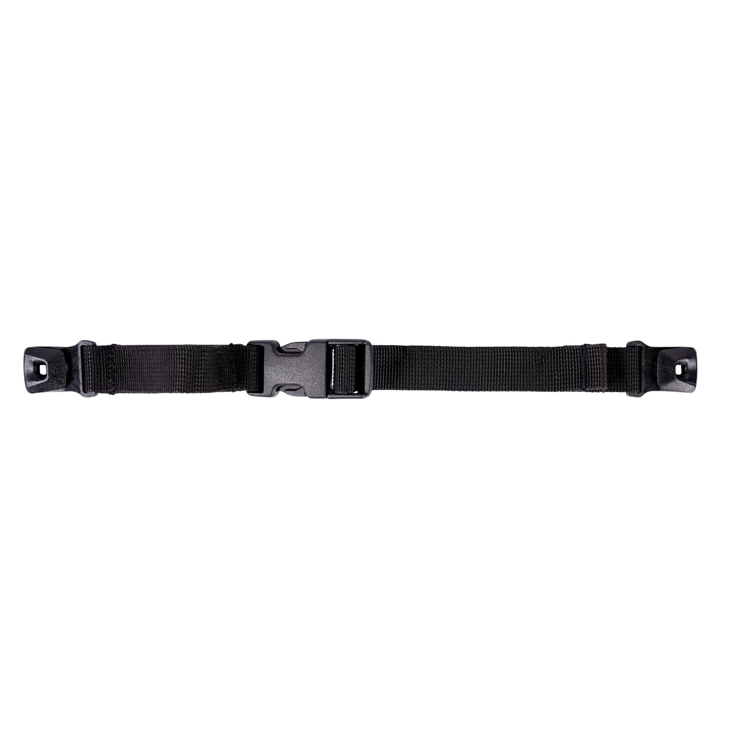 Topo Designs backpack sternum strap in black with clip attachments in "Black Clip" variant.